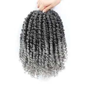 Passion Twist Hair 10 Inch 8 Packs, Pre Twisted Passion Twist Crochet Hair For Black Women, Pre Looped Passion Twist Curly Crochet Hair, Short Crochet Passion Twist Hair (10 Inch (Pack of 8), Gray#)