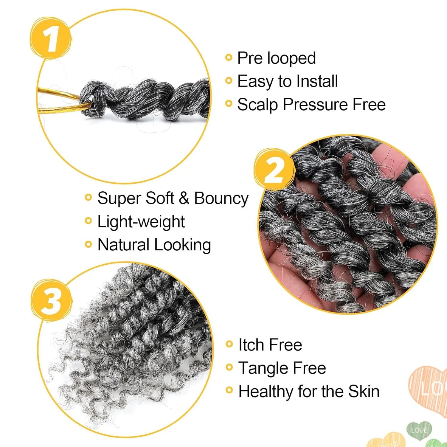 Passion Twist Hair 10 Inch 8 Packs, Pre Twisted Passion Twist Crochet Hair For Black Women, Pre Looped Passion Twist Curly Crochet Hair, Short Crochet Passion Twist Hair (10 Inch (Pack of 8), Gray#)