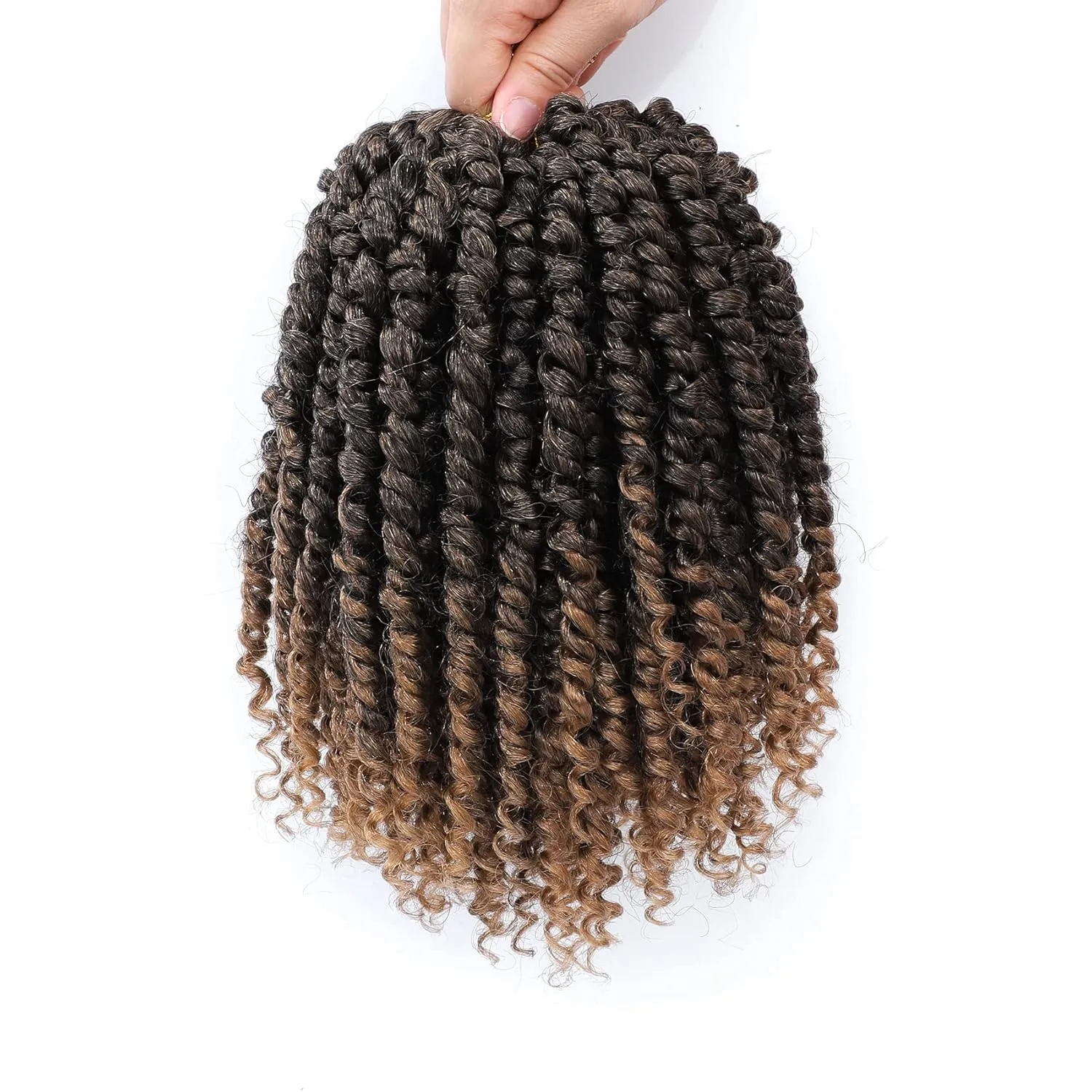 Passion Twist Hair 10 Inch 8 Packs, Pre Twisted Passion Twist Crochet Hair For Black Women, Pre Looped Passion Twist Curly Crochet Hair, Short Crochet Passion Twist Hair (10 Inch (Pack of 8), T27#)