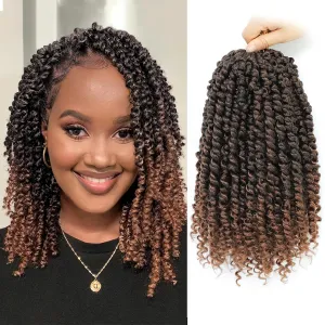 Passion Twist Hair 10 Inch 8 Packs, Pre Twisted Passion Twist Crochet Hair For Black Women, Pre Looped Passion Twist Curly Crochet Hair, Short Crochet Passion Twist Hair (10 Inch (Pack of 8), T30#)