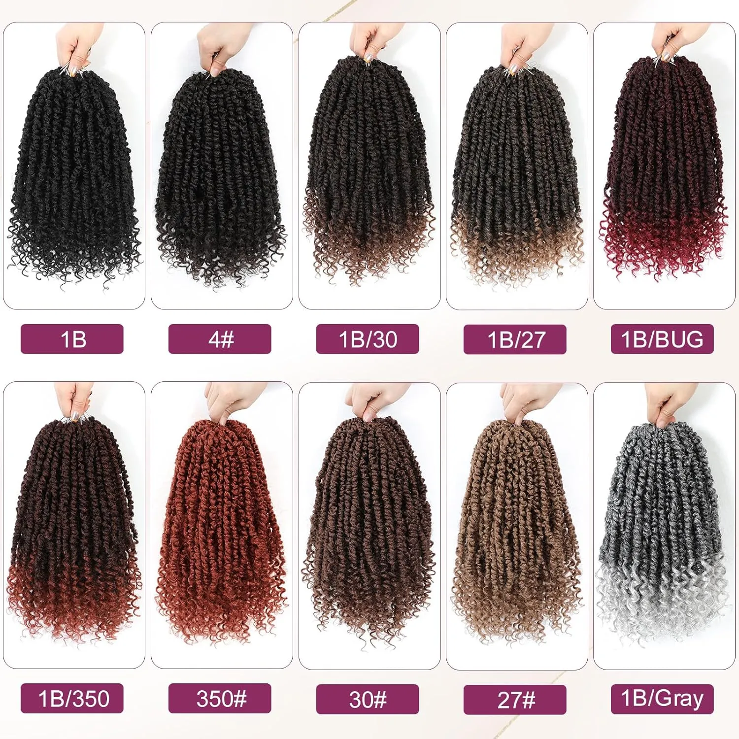 Passion Twist Hair 12 Inch,Passion Twist Crochet Hair,Pretwisted Passion Twist Hair 8 Packs,Short Passion Twist Crochet Braids,Pre Looped Crochet Hair for Black Women(1B/27)