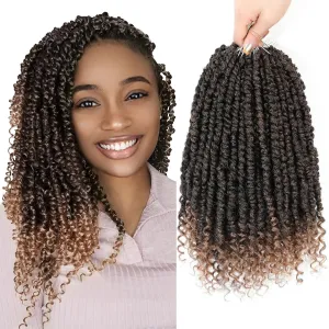 Passion Twist Hair 12 Inch,Passion Twist Crochet Hair,Pretwisted Passion Twist Hair 8 Packs,Short Passion Twist Crochet Braids,Pre Looped Crochet Hair for Black Women(1B/27)
