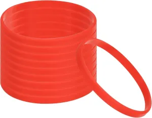 PATIKIL Silicone Bracelets, 50 Pack Colored Rubber Wristbands Blank Stretch Sports Bands for Adults Teen Sports Team Games, Red