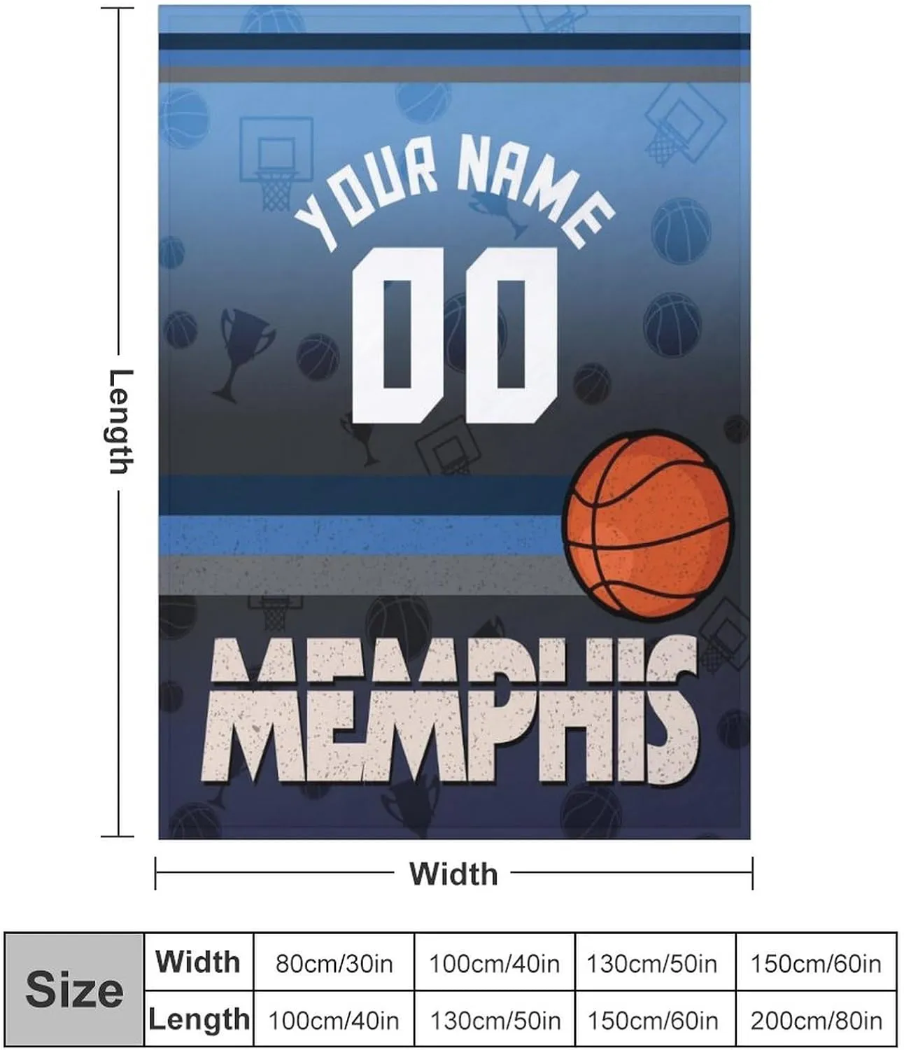 Personalized Basketball Throw Blankets Add Name Numbers Flannel Blankets Basketball Fans Gifts 50" x 40",60" x 50",80" x 60"