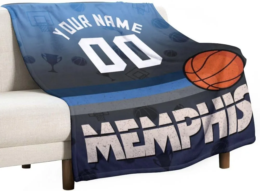 Personalized Basketball Throw Blankets Add Name Numbers Flannel Blankets Basketball Fans Gifts 50" x 40",60" x 50",80" x 60"