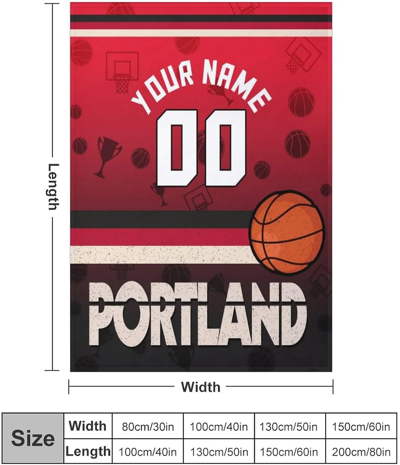 Personalized Basketball Throw Blankets Add Name Numbers Flannel Blankets Basketball Fans Gifts 50" x 40",60" x 50",80" x 60"