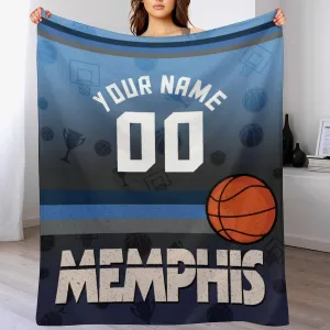 Personalized Basketball Throw Blankets Add Name Numbers Flannel Blankets Basketball Fans Gifts 50" x 40",60" x 50",80" x 60"