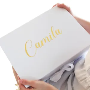 Personalized Bridesmaid Proposal Gifts, Bridesmaid Box Set with Custom Fluffy Slippers, Satin Robe, Velvet Jewerly Box & Frosted Glass Tumbler, Maid of Honor Gifts (Box Only)