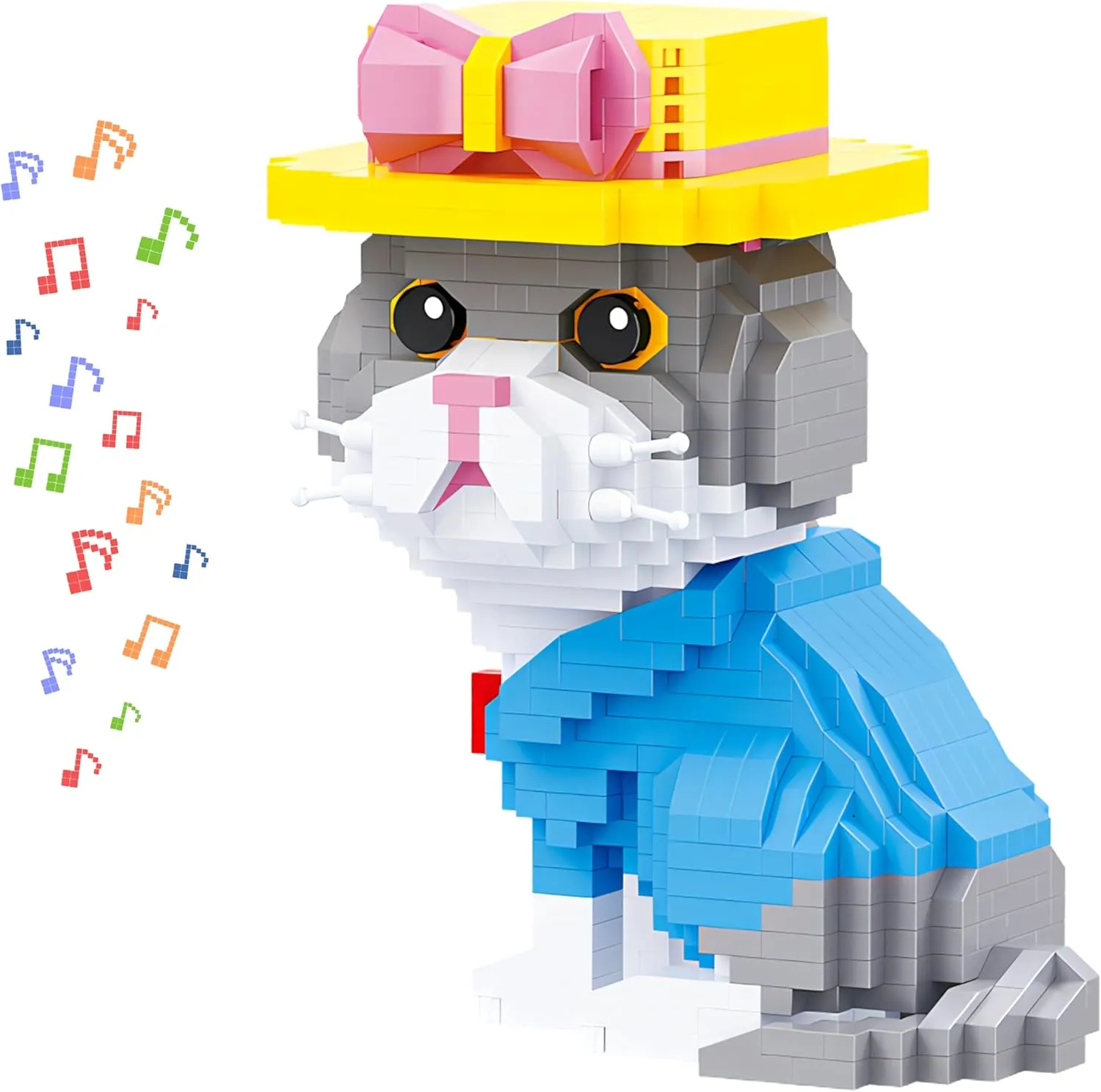 Pet Cat Building Set Toys, 832Pcs, with Original Scene Music, Gifts for Adults and Children.