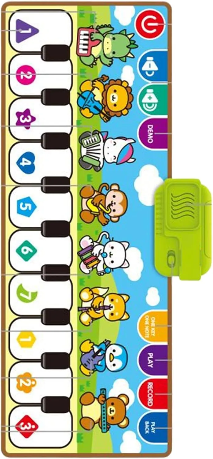 Piano Musical Mat - Floor Musical Carpet, Kids Play | Boys Girls Development Electronic Tapestry with Instruments Effects Interactive for Kindergarten, Travel, Sensory Early Educational Mus