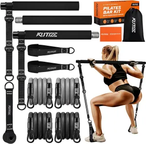Pilates Bar Kit with Resistance Bands, Pilates Equipment, Multifunctional Pilates Bar for Women & Men, Pilates bar kit for for Hip, Back, Arm, Full-Body Workouts, Home Gym Strength Training Equipment