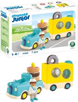 PLAYMOBIL Junior: Donut Truck with Stacking and Sorting Feature