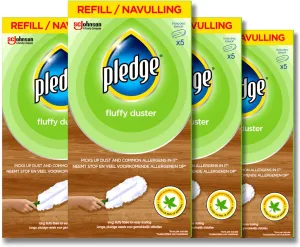 Pledge Duster Refills - Pick Up Dust, Dirt and Lint with a Few Effortless Swipes, Pack of 4x5 Refills