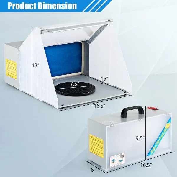 Portable Spray Booth and Airbrush Kit -  LED Light & Filter Hose for DIY Model Painting