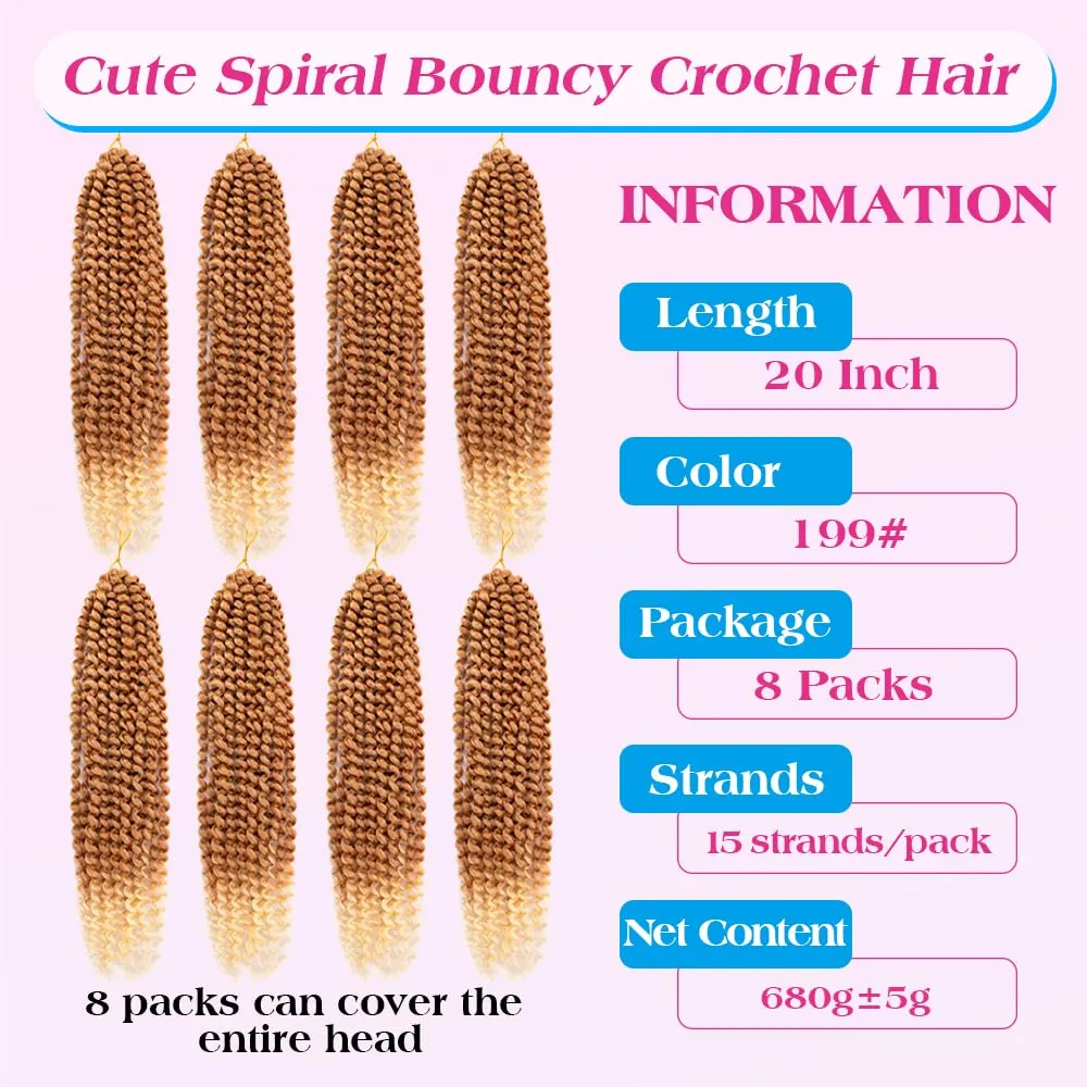 Pre-Looped Passion Twist Hair 18inch Water Wave Crochet Hair For Black Women 8 Packs Spring Twist Crochet Braiding Hair Extensions (199# mbre Aubumn)
