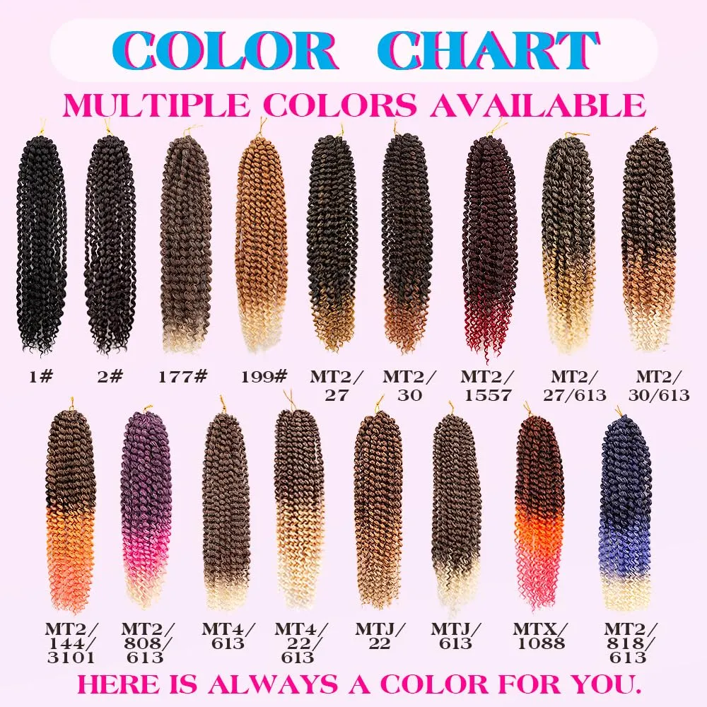 Pre-Looped Passion Twist Hair 18inch Water Wave Crochet Hair For Black Women 8 Packs Spring Twist Crochet Braiding Hair Extensions (199# mbre Aubumn)