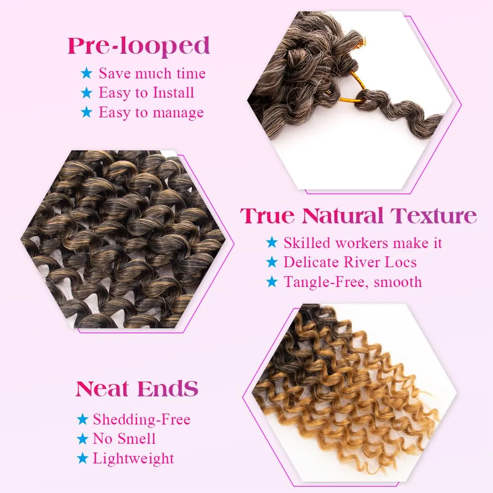 Pre-Looped Passion Twist Hair 18inch Water Wave Crochet Hair For Black Women 8 Packs Spring Twist Crochet Braiding Hair Extensions (MT2/27# 0mbre Light Auburn)