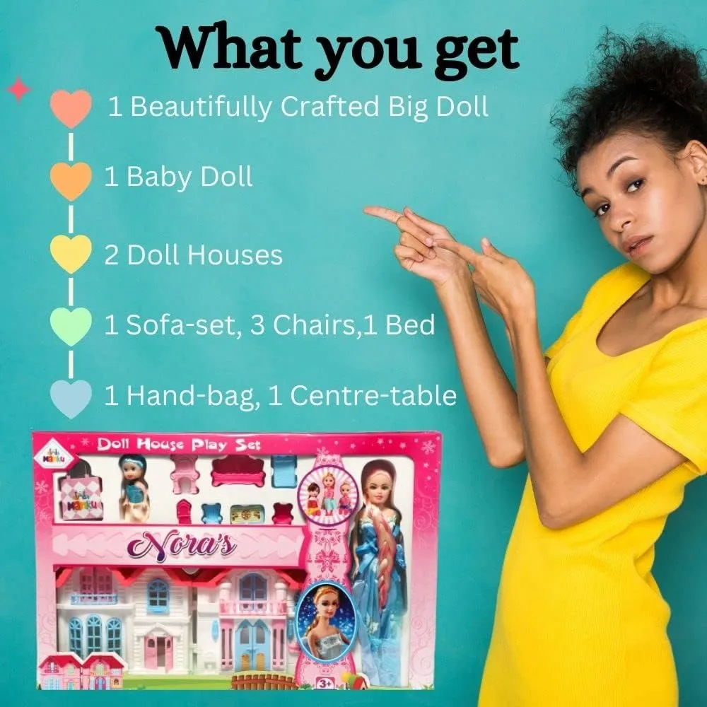 Princess Doll House Play Set- Role Play,Pretend Play,Play Set for Kids with Dolls and Furniture for Kids