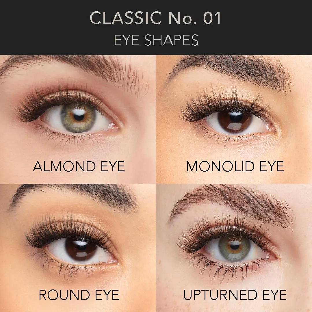 Pro Lash ProWear Mini Lash Clusters Kit - Easiest to Apply Lashes - 10-Day Cluster Eyelash Extensions - False Eyelashes Plus Adhesive and Tweezers - Classic No. 01 - Black