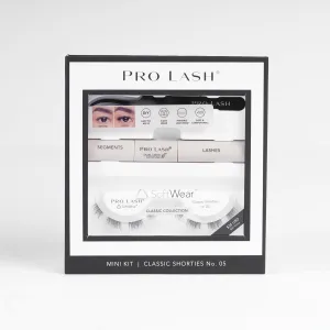Pro Lash SoftWear Mini Lash Clusters Kit - Seamless, Lightweight Lashes - 7-Day Cluster Eyelash Extensions - False Eyelashes Plus Adhesive and Tweezers - Classic Shorties No. 05 Black