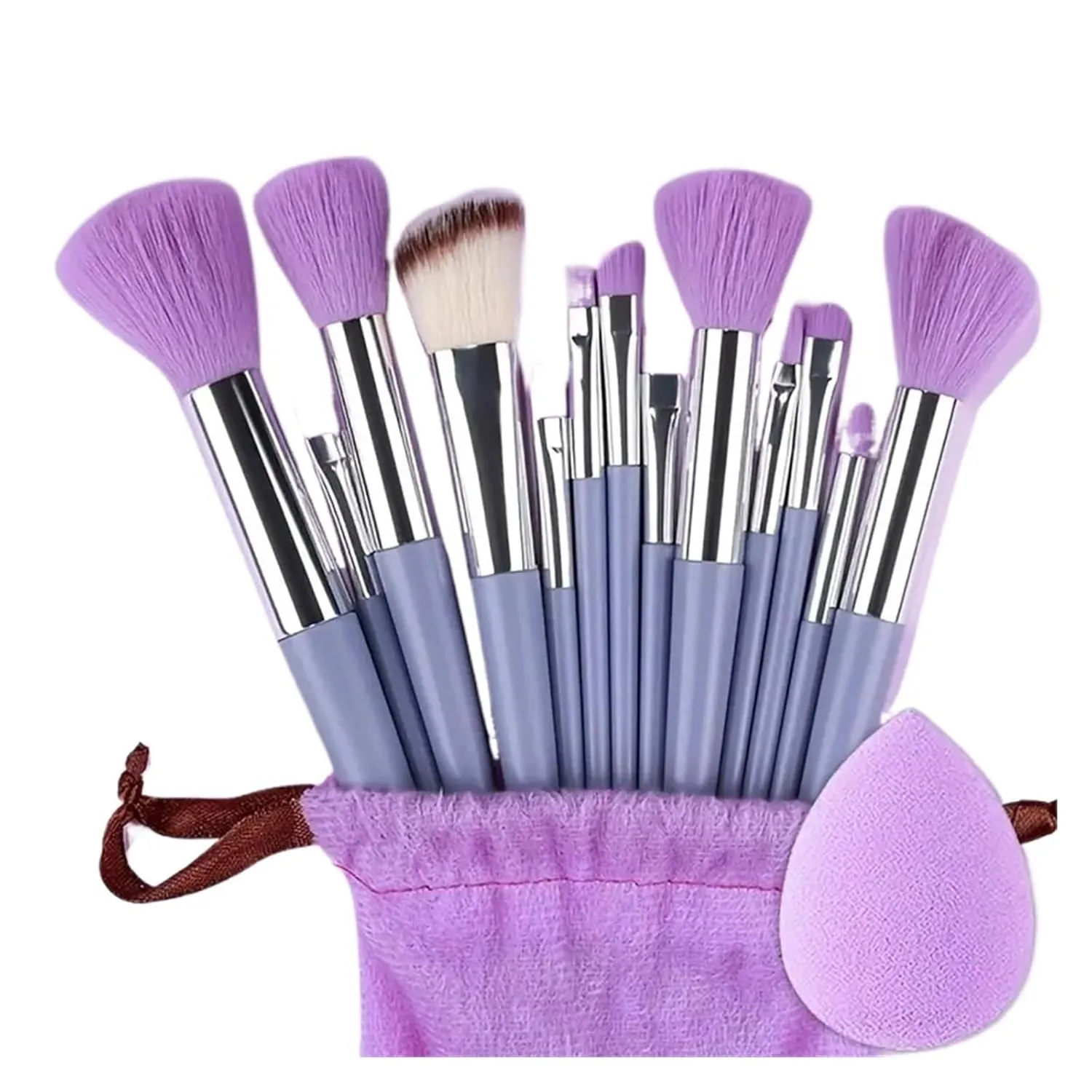 Professiona 13PCS Makeup Brushes Set Foundation Eyeshadow Blush Powder Blending Soft Fluffy Cosmetic Full Set Female Makeup Tool(Yellow no bag)