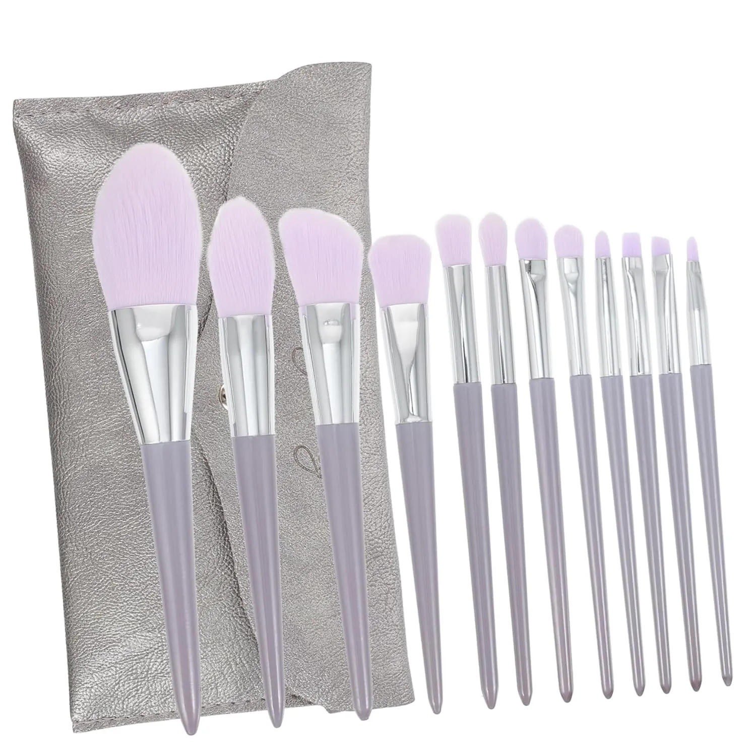 Professional Makeup Brush Set 12 Pcs Wood Handle Soft Denser Silkier Hair Non-shedding for Women Girls Ladies Foundation Powder Blush