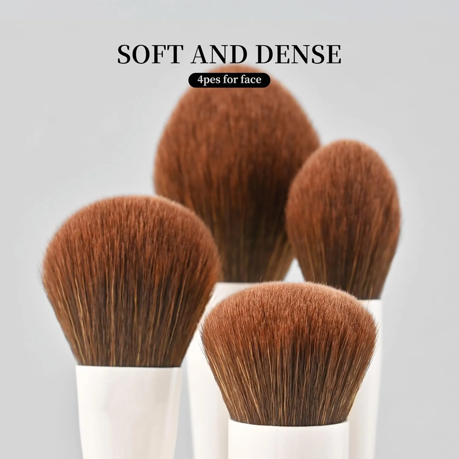 Professional Makeup Brush Set, 15 Piece White Collection with Storage Case, Synthetic Powder Foundation Contour Blending Kit (Brown without box)