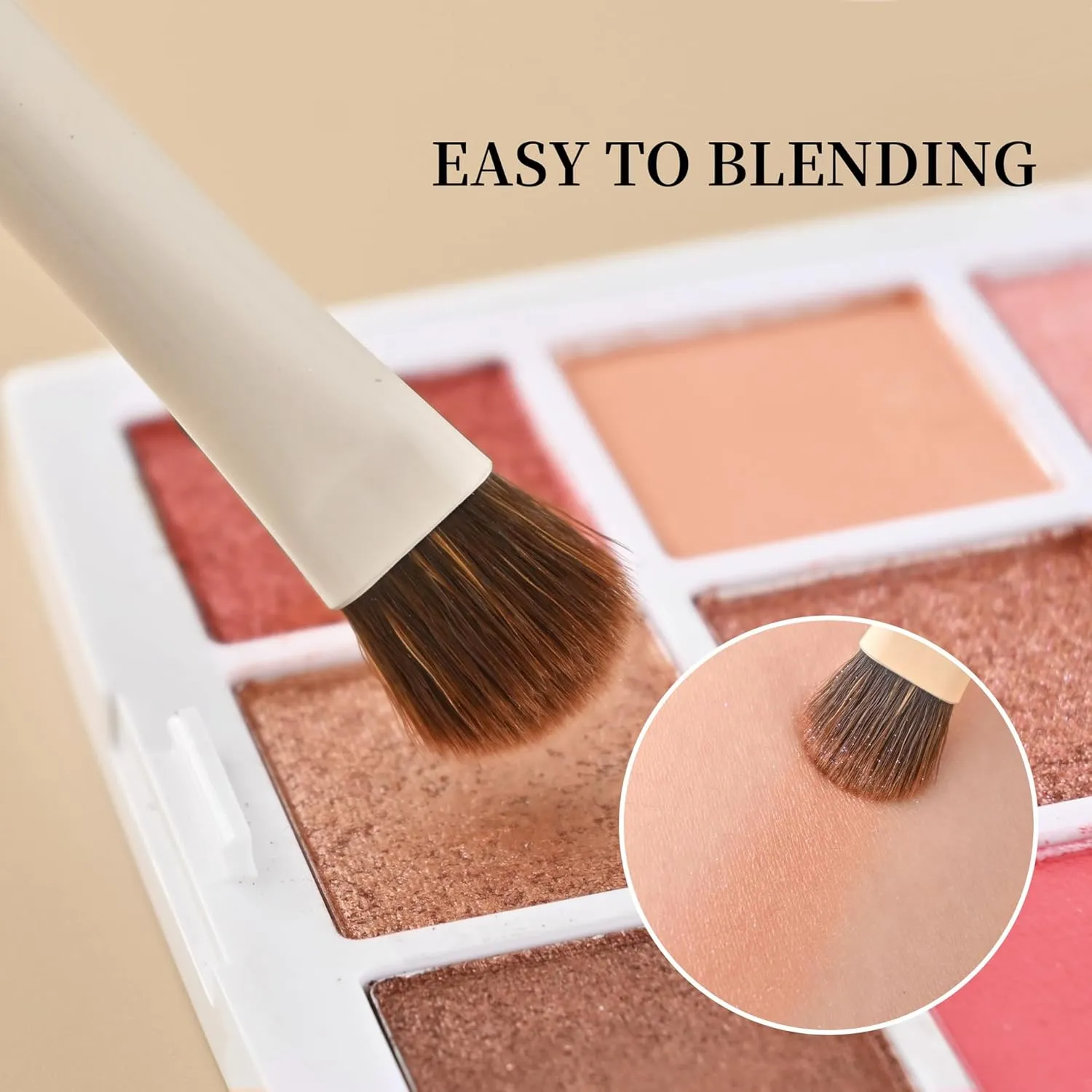 Professional Makeup Brush Set, 15 Piece White Collection with Storage Case, Synthetic Powder Foundation Contour Blending Kit (Brown without box)
