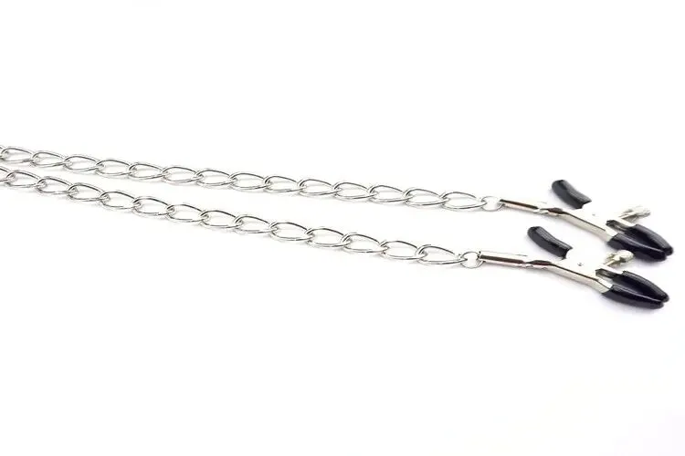 PU Leather Collar With Nipple Clamps BDSM