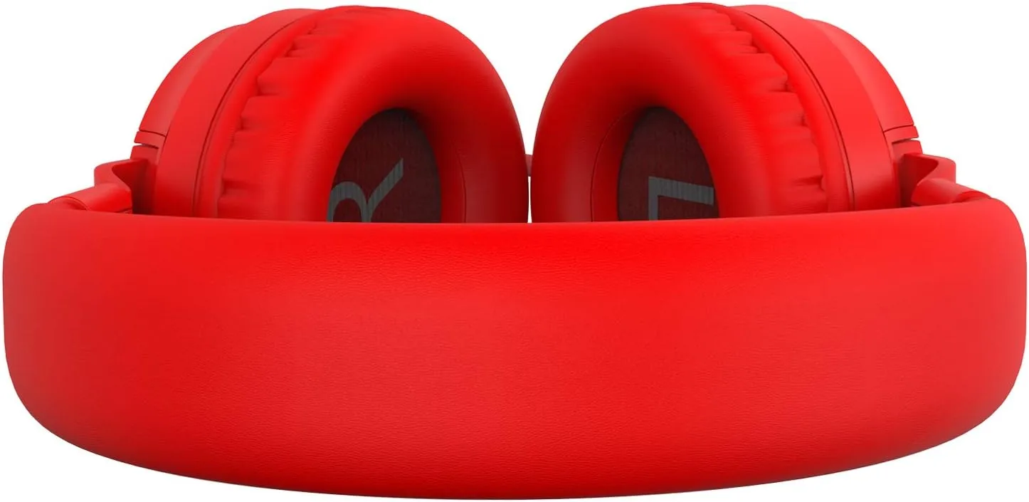 Puro Sound Labs PuroBasic Volume Limiting Wired Headphones for Kids, Foldable & Adjustable Headband w/Microphone, Compatible with Smartphones, Tablets and PC’s –Red