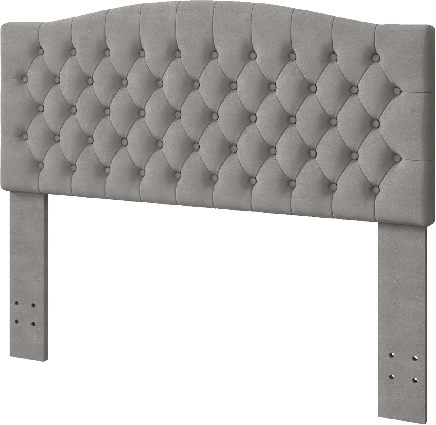 Queen Headboard Only, Upholstered Headboard for Adjustable Bed Velvet Tufted Queen/Full Size Wall Mounted Head Board with Solid Wood Legs Head Board, Gray