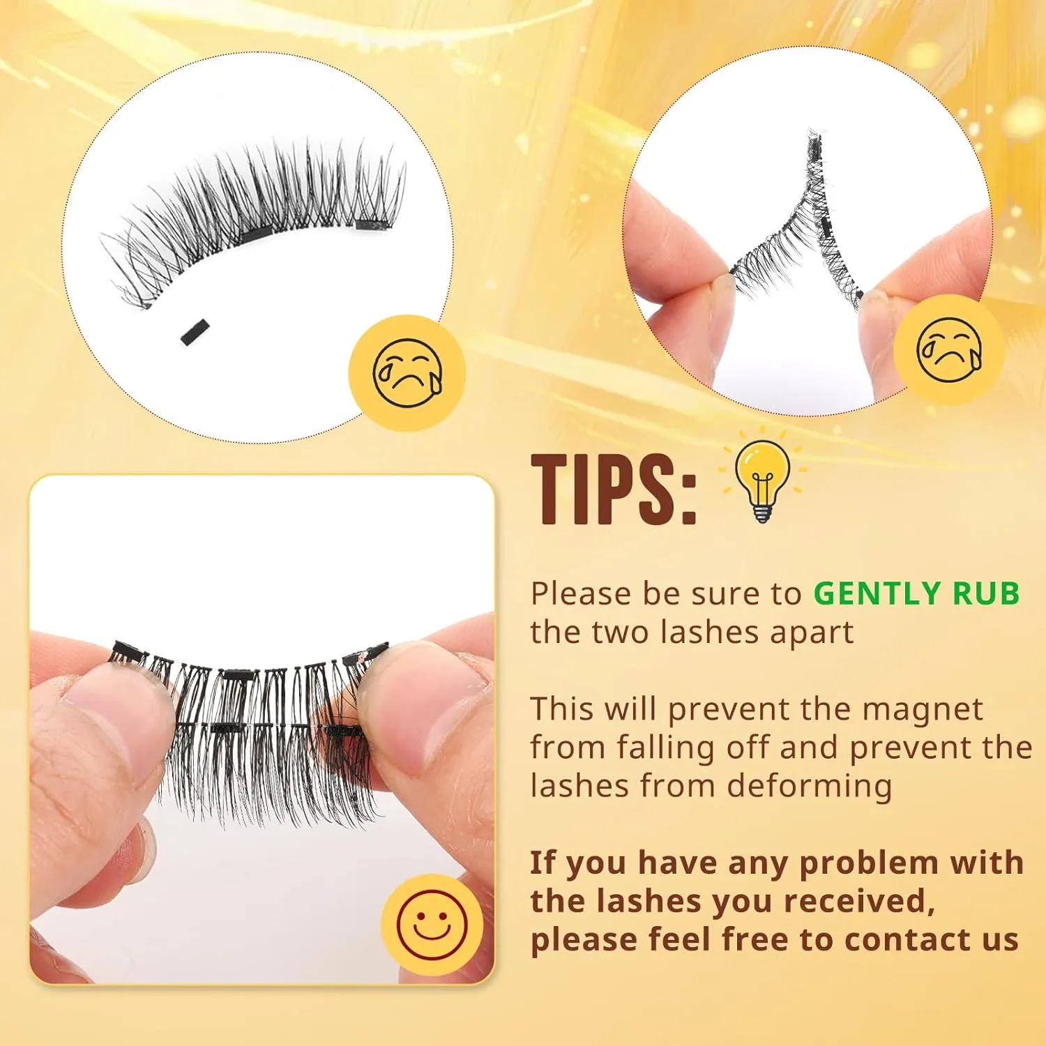 QUEWEL 4 Pairs Magnetic Eyelashes Natural Look, Reusable Magnetic Eyelashes with Applicator, No Glue Needed Lash Clusters Kit, Easy to Wear and Remove(4 Pairs-B01)
