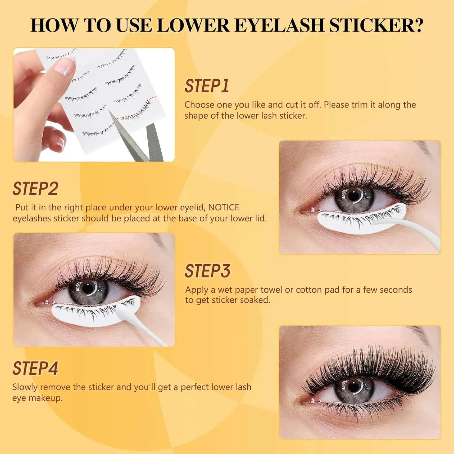 QUEWEL 4 Pairs Magnetic Eyelashes Natural Look, Reusable Magnetic Eyelashes with Applicator, No Glue Needed Lash Clusters Kit, Easy to Wear and Remove(4 Pairs-B01)