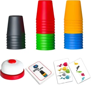 Quick Stacking Cups Game for Kids – Classic Matching Challenge, Speed Cups with 24 Cards & 30 Cups, Parent-Child Interactive Toy, Perfect for Family Parties or Travel