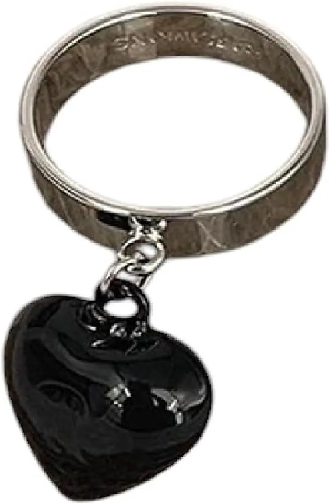 RAF Simons Style Design Colorful Chubby Heart Pendant Ring, Unisex Matte Classic Ring Jewelry Rings