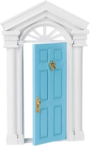 Redxiao Birch Mini Dollhouse Door, 1:12 Dollhouse Miniature Door, Excellent Decoration DIY Kids(Blue)