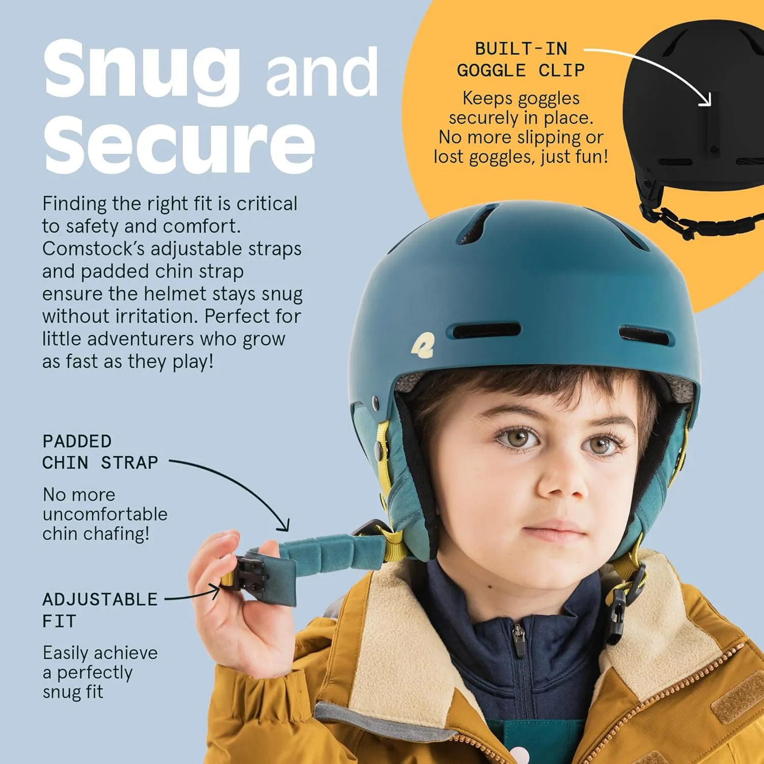 Retrospec Comstock Youth Ski & Snowboard Helmet for Kids - Durable ABS Shell, Protective EPS Foam & Cooling Vents - Adjustable Fit for Boys & Girls