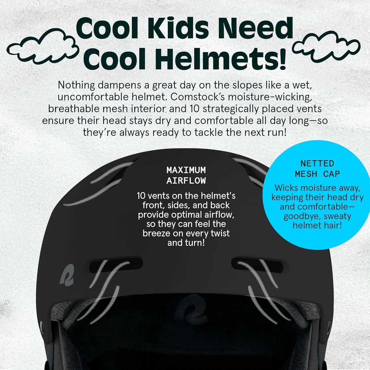 Retrospec Comstock Youth Ski & Snowboard Helmet for Kids - Durable ABS Shell, Protective EPS Foam & Cooling Vents - Adjustable Fit for Boys & Girls
