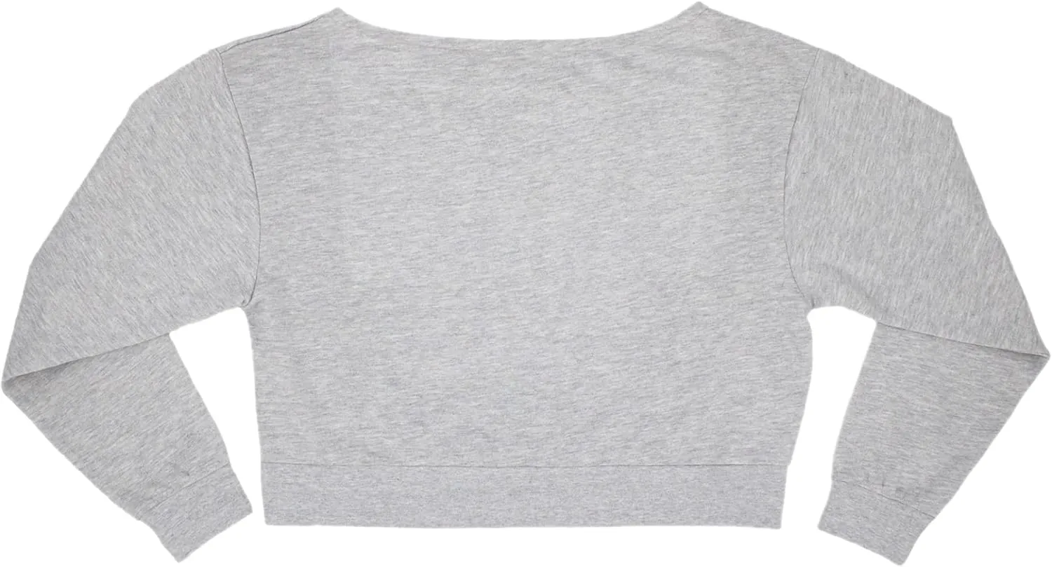 Ripple Junction Schoolhouse Rock Women's Crop Top Long Sleeve Sweatshirt Knowledge is Power Nostalgia Officially Licensed