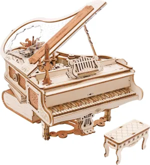 ROKR 3D Wooden Puzzles for Adults 223pcs Piano Model Kit 1:20 Scale Building Puzzles Wooden Music Box Unique Gift for Men Women Hobbies for Birthday Christmas