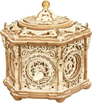 ROKR 3D Wooden Puzzles Music Box (Secret Garden) - Model Kits for Adults Spinning Musical Jewelry Box Vintage Keepsakes Storage, Gifts for Teens/Woman/Man