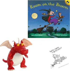 Room on The Broom Book by Julia Donaldson, Dragon Stuffed Animal Plush, and Activity Page (A Gift Set of a Friendly Witch, Sharing, Acceptance, Friendship, Working Together, and A Touch of Halloween)