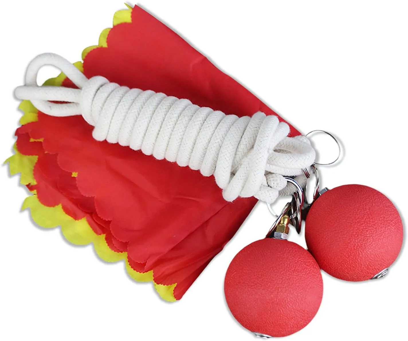 Rope Dart Meteor Hammer, Rubber Throw Weight, Shoulder Reliever Ball Swing Exerciser Kit, Kung Fu Training Equipment (2 balls）