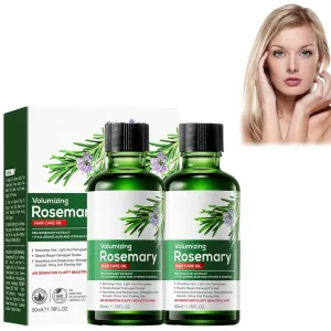 Rosemary Hair Care Oil with Hyaluronic Acid & Vitamins - Volumizing, Oil Control, Frizz Repair - Lightweight Non-Greasy Treatment for Damaged Hair - 50ml (2 pcs)