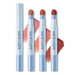 SACE LADY Matte Lipstick Set, Long Lasting Air Cushion Lip & Cheek Cream Non-Stick Cup, Ultra-Smooth Pigmented Non-drying Lip Color for Face Makeup Kit 3Pcs (V01 V02 V06, 3pcs)