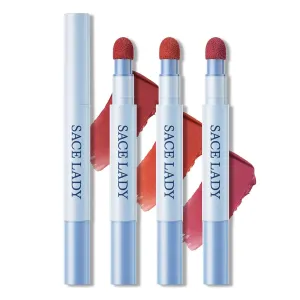 SACE LADY Matte Lipstick Set, Long Lasting Air Cushion Lip & Cheek Cream Non-Stick Cup, Ultra-Smooth Pigmented Non-drying Lip Color for Face Makeup Kit 3Pcs (V03 V04 V05, 3pcs)