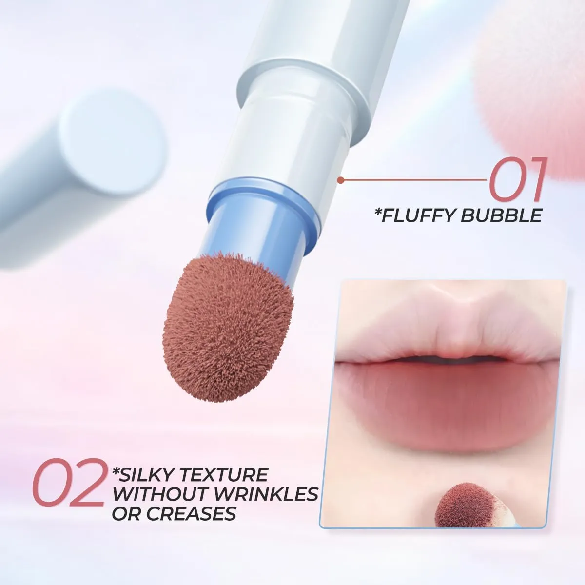 SACE LADY Matte Lipstick Set, Long Lasting Air Cushion Lip & Cheek Cream Non-Stick Cup, Ultra-Smooth Pigmented Non-drying Lip Color for Face Makeup Kit 3Pcs (V03 V04 V05, 3pcs)