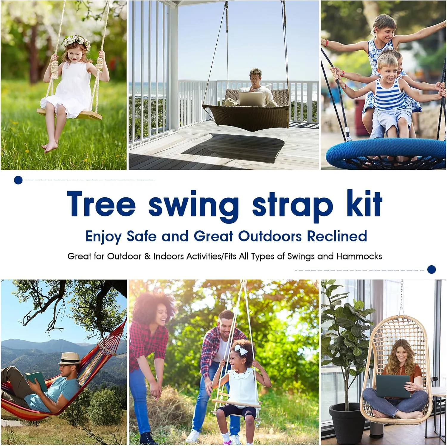 Safe Tree Swing Straps Hanging Kit with Two Alloy Carabiners 2,200lb Breaking Strength Easy and Fast Installation Swings or Hammocks (20ft)