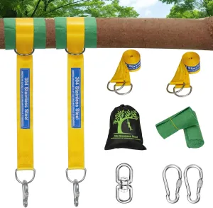 Safe Tree Swing Straps Hanging Kit with Two Alloy Carabiners 2,200lb Breaking Strength Easy and Fast Installation Swings or Hammocks (20ft)