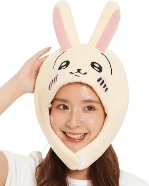 SAZAC Premium Usagi Kigurumi Hat - Beanie for Adults, Perfect for Halloween & Cosplay, Cozy & Warm with Strap - Luxurious Anime Cap